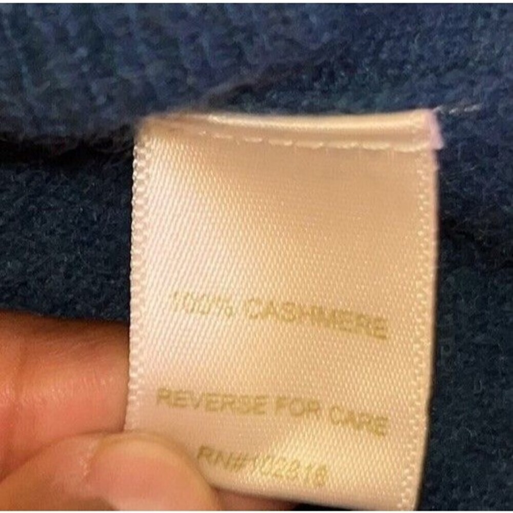 Garnet Hill (XS) Women’s 100% Cashmere Cardigan Sweater Teal Blue High Low - Picture 14 of 15